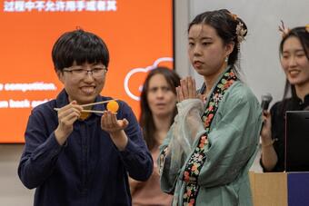 Traditional Chinese games enliven the festivities.